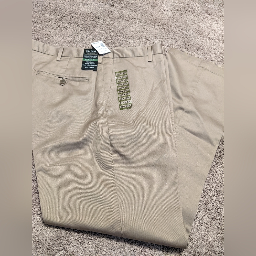 Brand New W Tags Men's Jos A Banks Traveler Tailored Fit Pants Size 36x29